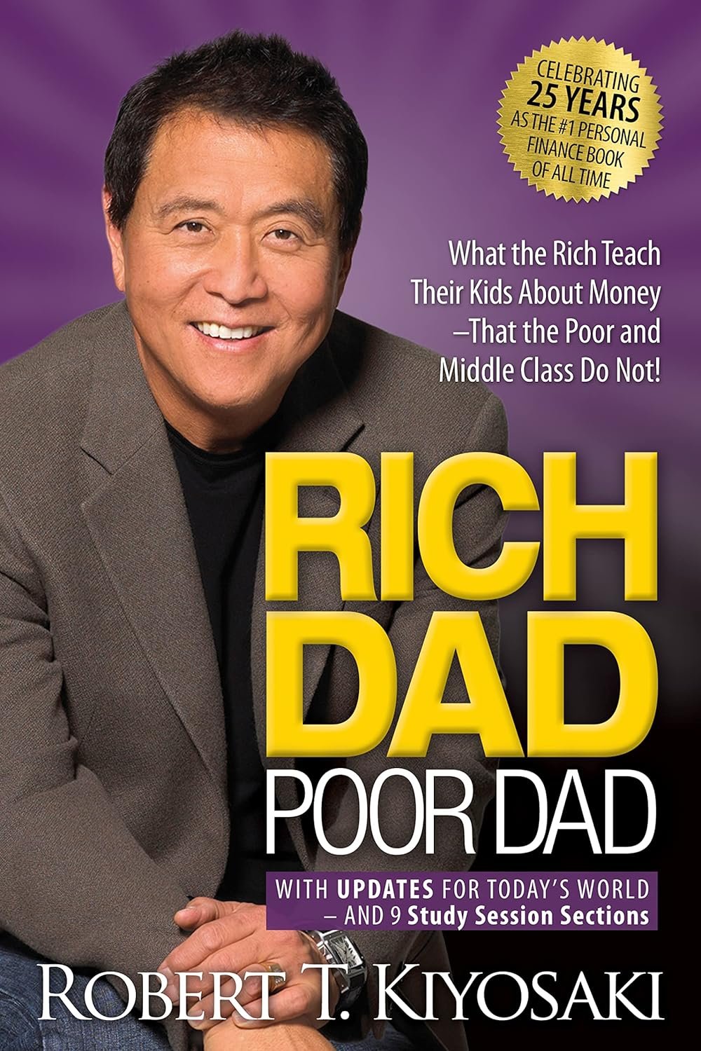 The iconic cover of "Rich Dad Poor Dad" by Robert Kiyosaki, symbolizing the transformative financial wisdom contained within its pages, guiding readers towards financial independence.