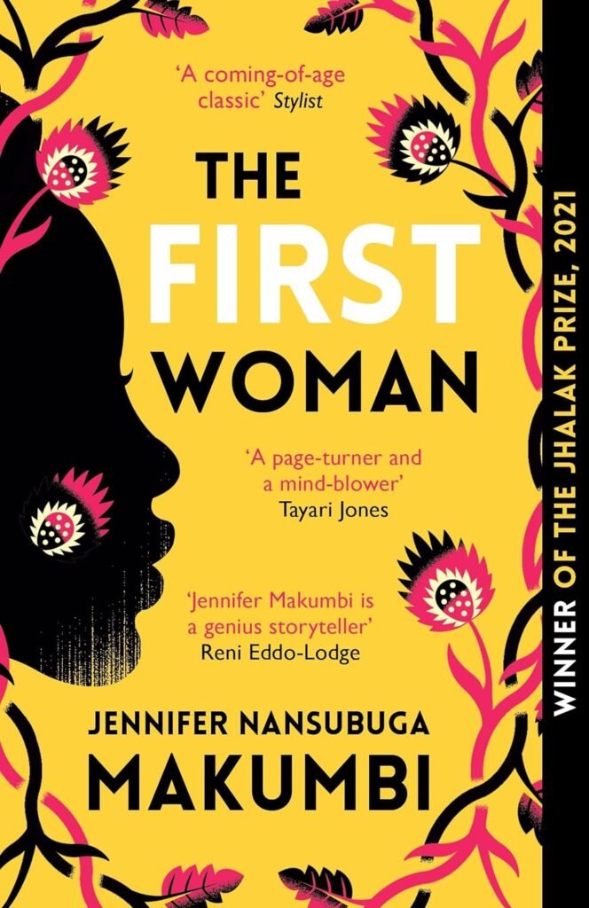 "Cover art of 'The First Woman,' showcasing an illustration that captures the essence of Ugandan culture and the spirit of its protagonist, Kirabo."
