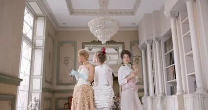 Horizontal video: Women wearing period costume 9790404. Duration: 10 seconds. Resolution: 4096x2160