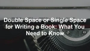 Featured image for Double Space or Single Space for Writing a Book: What You Need to Know